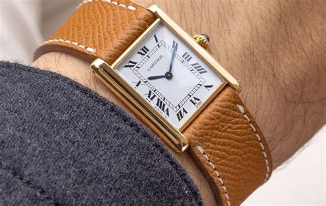 cartier tank xl on wrist|cartier tank must size comparison.